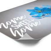 Poster Bleu Floral Home Sweet Home (Coin)