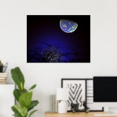 Poster Bleu foncé (Bureau à domicile)