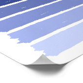 Poster Bleu foncé à clair Rayures de peinture (Coin)