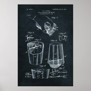 Poster Bleu Foncé Brevet de cisaille liquide et mélange