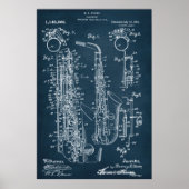 Poster Bleu Foncé | Brevet saxophone (Devant)