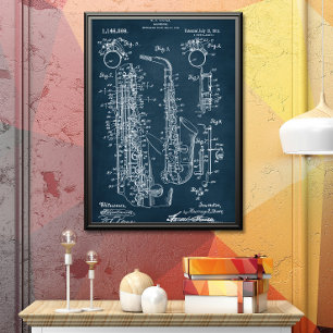 Poster Bleu Foncé   Brevet saxophone