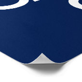 Poster Bleu foncé Gardez le calme et continuer (Coin)