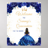 Poster Bleu foncé Princesse Quinceañera Bienvenue (Devant)