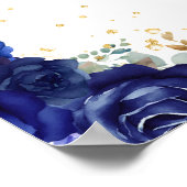 Poster Bleu foncé Princesse Quinceañera Bienvenue (Coin)