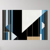 Poster Bleu géométrique et or (Devant)