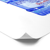 Poster Bleu Gin Botte Couleur de l'eau (couleur) (Coin)