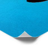 Poster Bleu Gracieux Mal Noir Chat (Coin)