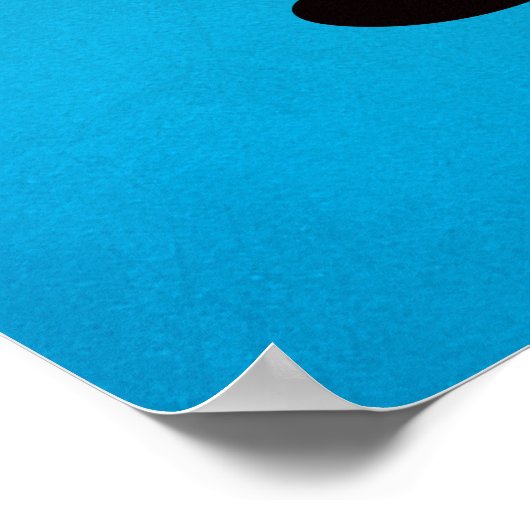 Poster Bleu Gracieux Mal Noir Chat (Coin)