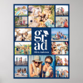 Poster Bleu Grad photo multiple Collage souvenirs (Devant)