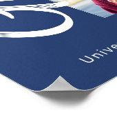 Poster Bleu Graduation 3 Photo Bold Arch Script Moderne (Coin)