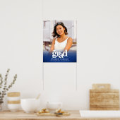 Poster Bleu Graduation Photo Téméraire Typographie Minima (Cuisine)