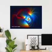 Poster Bleu gravitationnel (Bureau à domicile)