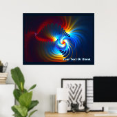 Poster Bleu gravitationnel (Bureau à domicile)