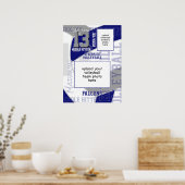 Poster bleu gris équipe couleurs volley photo de l'équipe (Cuisine)