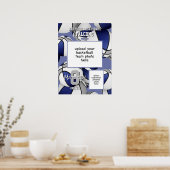 Poster bleu gris équipe de basket couleurs photo de l'équ (Cuisine)