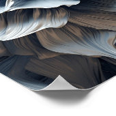 Poster Bleu gris imprimé art abstrait (Coin)