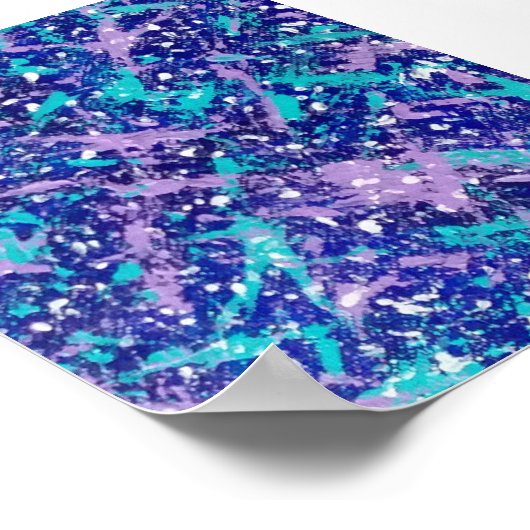 Poster Bleu hiver toile Abstraite Imprimer (Coin)