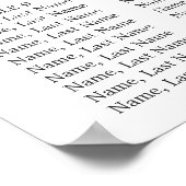 Poster Bleu Hydrangea 12 Tables Mariage CHART DE SIÈGE (Coin)