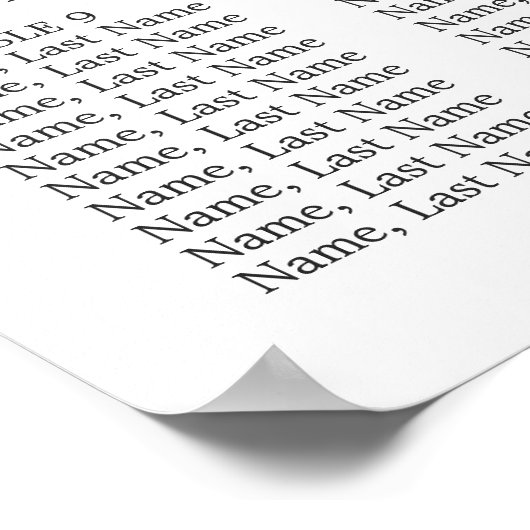 Poster Bleu Hydrangea 12 Tables Mariage CHART DE SIÈGE (Coin)