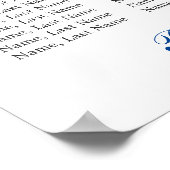 Poster Bleu Hydrangea 8 Tables Mariage GRAPHIQUE DE SÉJOU (Coin)