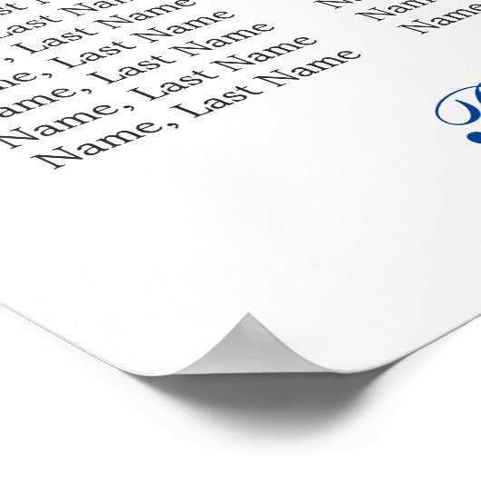 Poster Bleu Hydrangea 8 Tables Mariage GRAPHIQUE DE SÉJOU (Coin)