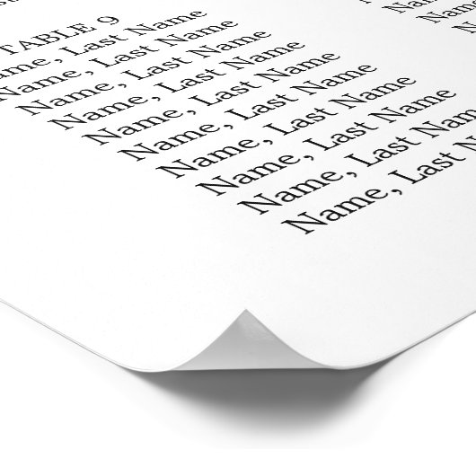 Poster Bleu Hydrangea Eucalyptus 12 Tables CADRE (Coin)