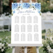 Poster Bleu Hydrangea Eucalyptus 12 Tables CADRE
