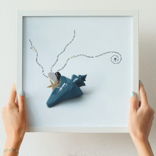 Poster Bleu hygbeach décor océan thème poème côtier