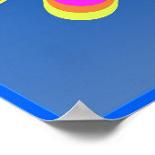 Poster Bleu jaune bleu rouge (Coin)