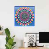Poster Bleu jaune bleu rouge (Bureau à domicile)