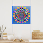 Poster Bleu jaune bleu rouge (Cuisine)