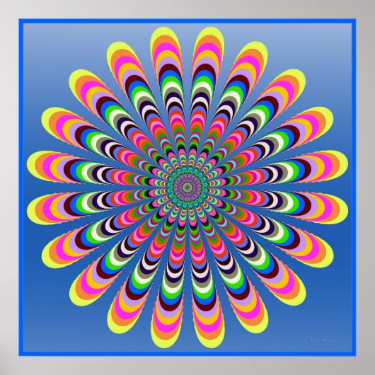Poster Bleu jaune bleu rouge (Devant)
