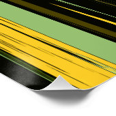 Poster Bleu Jaune Bleu Violet Noir Frappes Verticales (Coin)