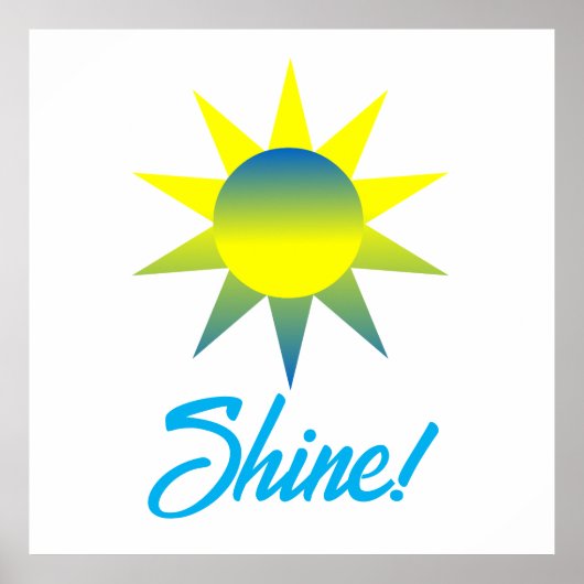 Poster Bleu jaune soleil brillant (Devant)