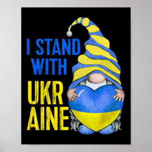 Poster Bleu Jaune Ukraine Jardin Gnome Drapeau Ukrainien