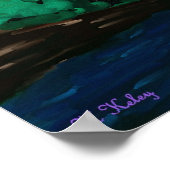 Poster Bleu Jay en Orange (Coin)