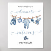 Poster Bleu Jean Baby Denim Baby shower (Devant)
