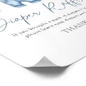 Poster Bleu Jean Denim Baby shower Déchets Lavette Signe (Coin)