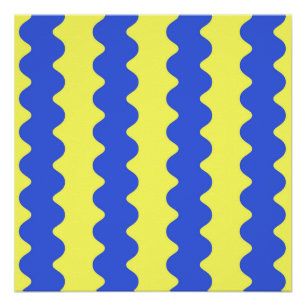 Poster Bleu Lime Wavy Stripe Bold Wall Art Accent
