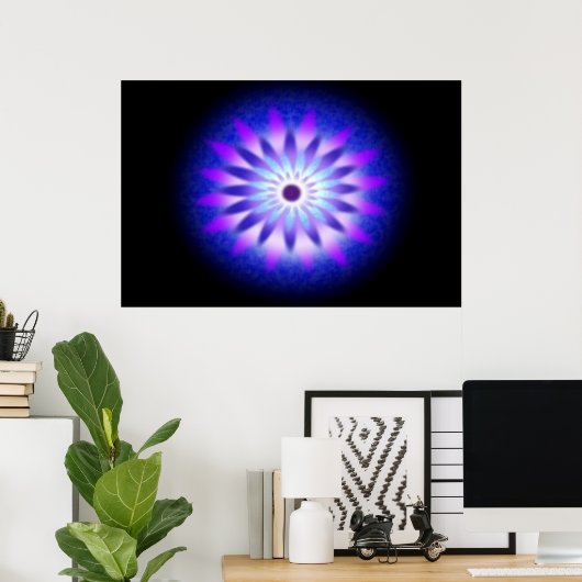 Poster bleu Mandala (Bureau à domicile)