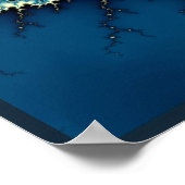 Poster Bleu Mandelbrot Fractal (Coin)