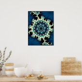 Poster Bleu Mandelbrot Fractal (Cuisine)