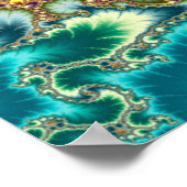 Poster Bleu Mandelbrot Fractal (Coin)