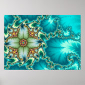 Poster Bleu Mandelbrot Fractal (Devant)