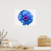 Poster Bleu marguerite bleu photo florale (Cuisine)