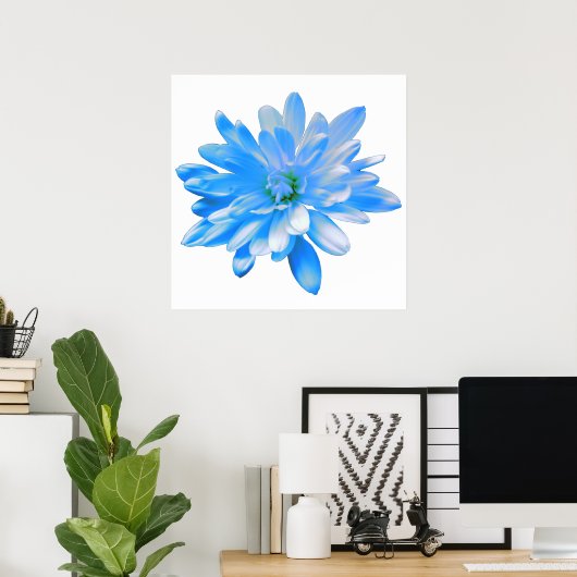 Poster Bleu marguerite, photo à fleurs rétro (Bureau à domicile)