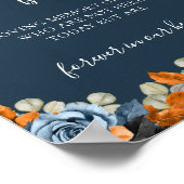 Poster Bleu Marine Cette Bougie Brûle Dans Un Symbole Mém (Coin)