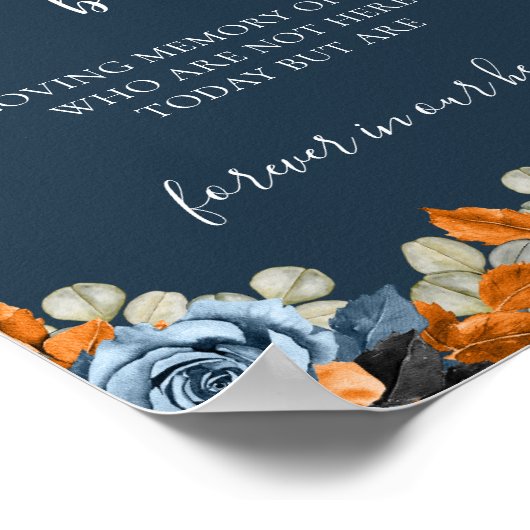 Poster Bleu Marine Cette Bougie Brûle Dans Un Symbole Mém (Coin)