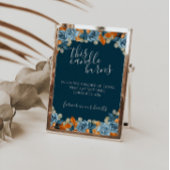 Poster Bleu Marine Cette Bougie Brûle Dans Un Symbole Mém